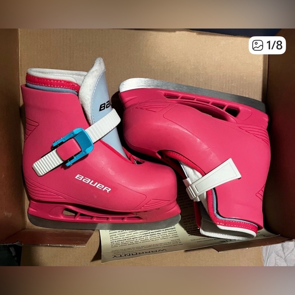 Bauer Kids Pink and White Ice Skates